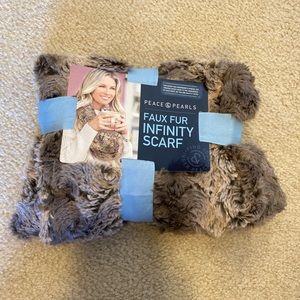 peace and pearls faux fur infinity scarf